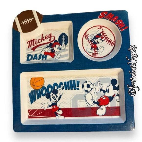Adorable Mickey Mouse Kids Plate - 9.5" x 9.5" - Picture 1 of 7